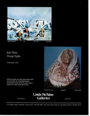 1979 AMERICAN INDIAN GALLERY EXHIBIT AD, EARL BISS, DOUG HYDE, PRINT AD
