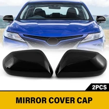 Gloss Black Side Rearview Mirror Cover Cap For Toyota Camry 2018 2019 2020-2023