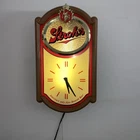 Vintage Stroh’s Beer Electric Light Up Clock Sign Working Clean Sign  1985