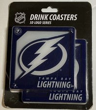 NHL Tampa Bay Lightning 3D DRINK Coasters. 3D Logo series ( 2 coasters)
