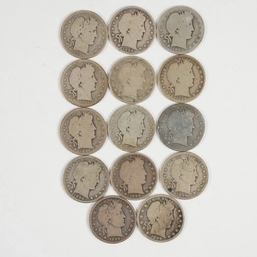 14x 1894-1899 Better/Early Date Barber Half Dollars 50c 31472