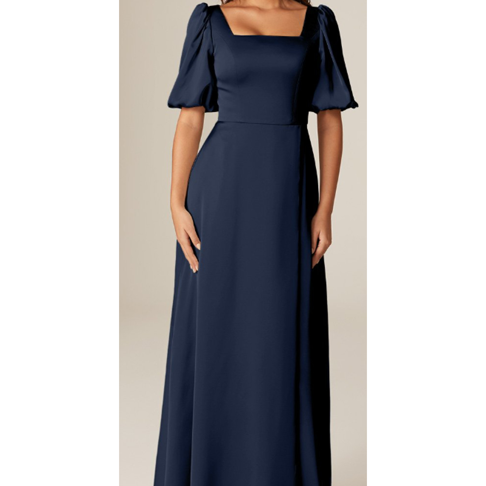 AW BRIDAL 6 S Dark Navy blue Etta satin bridesmaid formal maxi dress NEW 0B17