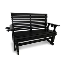 HDPE Patio Glider, Poly Lumber Weather-Resistant Outdoor Glider Bench