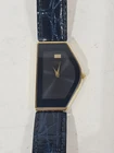 Vintage SEIKO Rare Blue Tone Half Moon Asymmetrical Case Quartz Wrist Watch