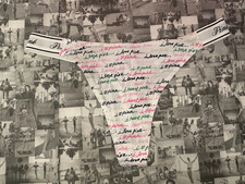 Victoria's Secret PINK Elastic Logo cotton High Leg Thong Panty White Script M