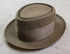 Vintage Royal Stetson Pork Pie Hat Mens 7 Brown Wool Felt Lined Fedora USA Made