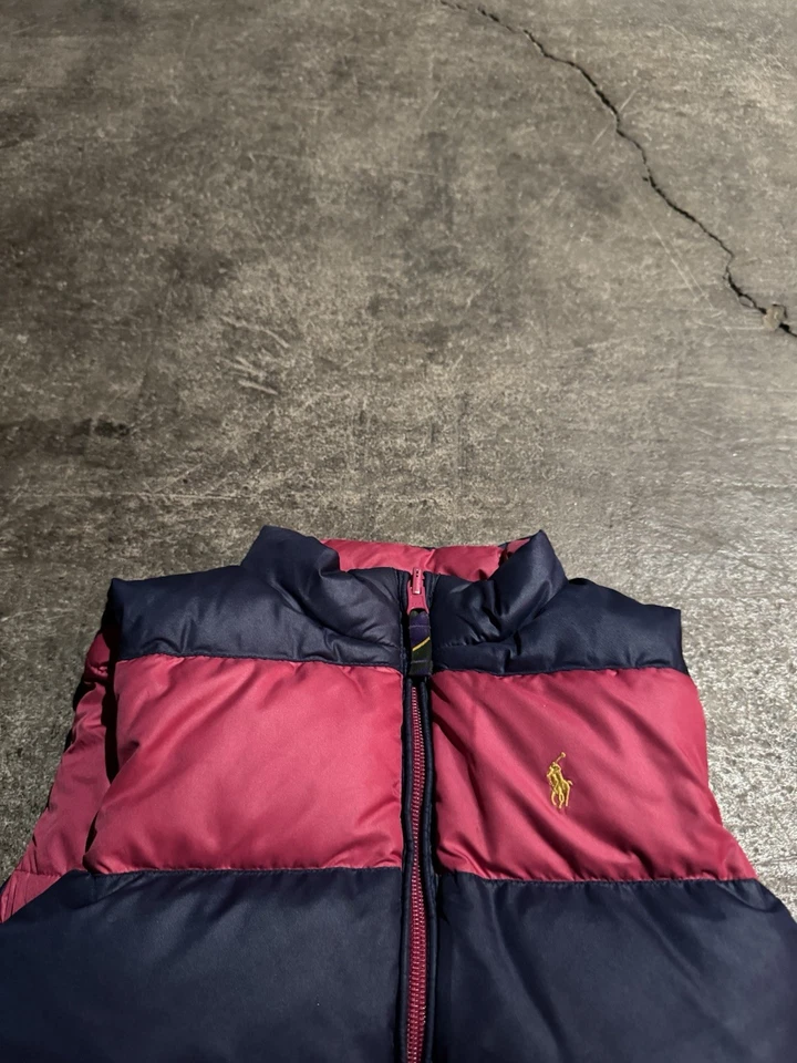 Chaleco acolchado vintage Ralph Lauren niños niñas jóvenes talla 6x escudo reversible Foto 4 de 4