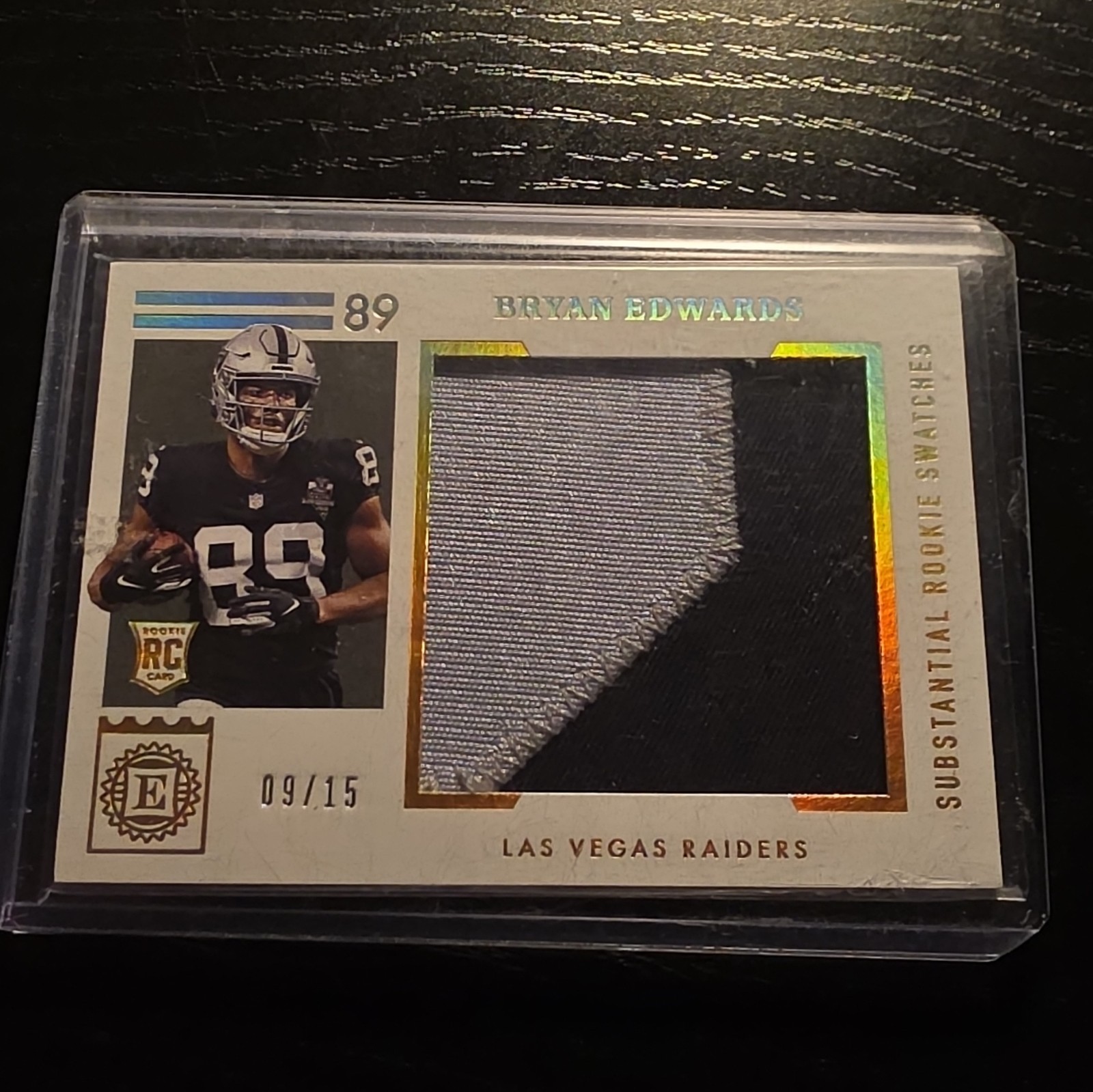 Bryan Edwards #SRS-29 2020 Panini Encased Football Substantial Rookie Swatches