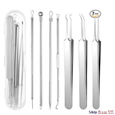 7pcs Heads Pimple Remover Tool Kit Blackhead Extractor Comedone Acne Spot Popper
