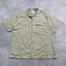 Dickies Work Shirt Mens XL Australia Zoo Workwear Short Sleeve Button Up, Beige