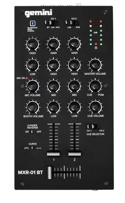 Gemini MXR-01 BT 2-Channel Professional DJ Mixer with Bluetooth Input  **NEW**