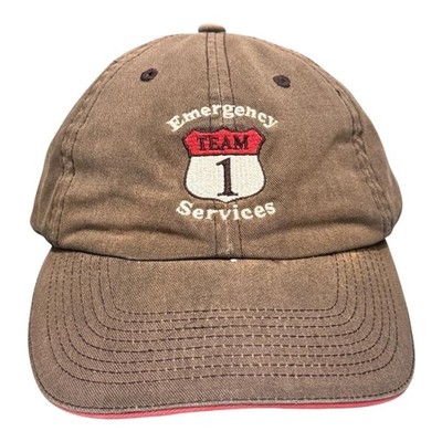 Emergency Team 1 Services Hat Cap Strap Back Brown Embroidered Canada Mens