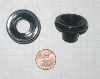 HEWI REPLACEMENT DOOR PULL BUSHING, NYLON, COUNTERSUNK, 30mm D, 18mm H, BLACK