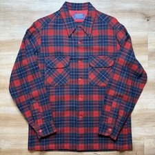 Pendleton Board Shirt Mens Medium Manson Tartan Plaid Made in USA Wool Vintage