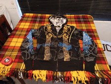 ED HARDY Christian Audigier Skull Tiger Crown Whips And Chains AOP Zip Hoodie S