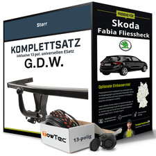 Für SKODA Fabia Fliessheck IV PJ3 Anhängerkupplung starr +eSatz 13pol uni 06.21-