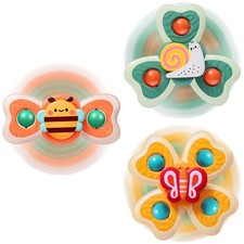 3PCS Spinner Toys for 1-3 Year Old Boys  Girls - Suction Cup Spinning Toys for