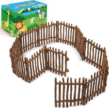 Realistic Toy Fence, Large Corral Fencing Panel Accessories Playset, Fence