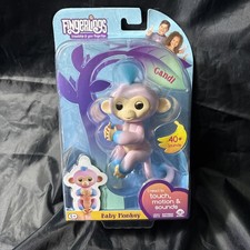 New WowWee Fingerlings Interactive Baby Monkey Candi Pink Blue