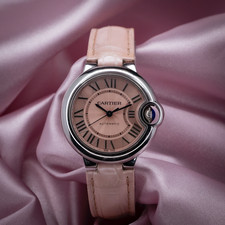 Cartier Ballon Bleu Pink Dial 33mm Automatic Steel Full Set WSBB0002