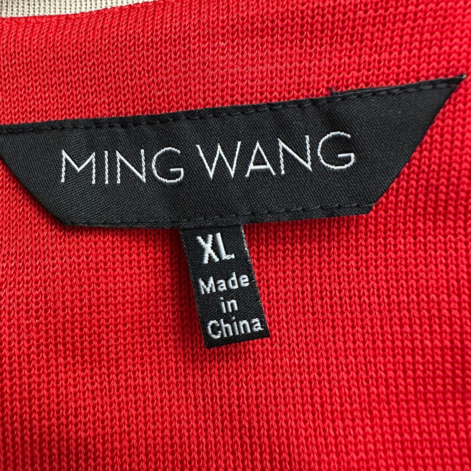 Ming Wang Womens Cardigan Size XL Statement Business Colorblock Career