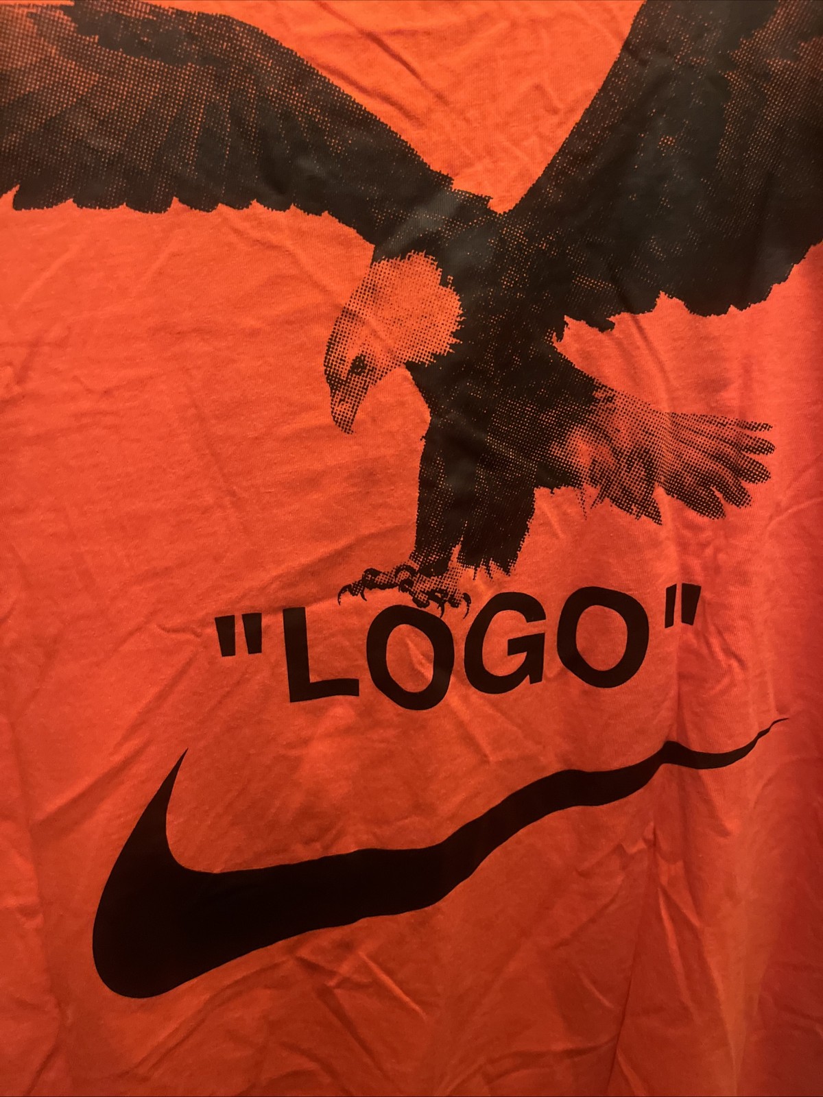 OFF WHITE X NIKE T shirt Nike x Off White "LOGO" XXL Virgil Abloh arancione collab maglietta streetwear