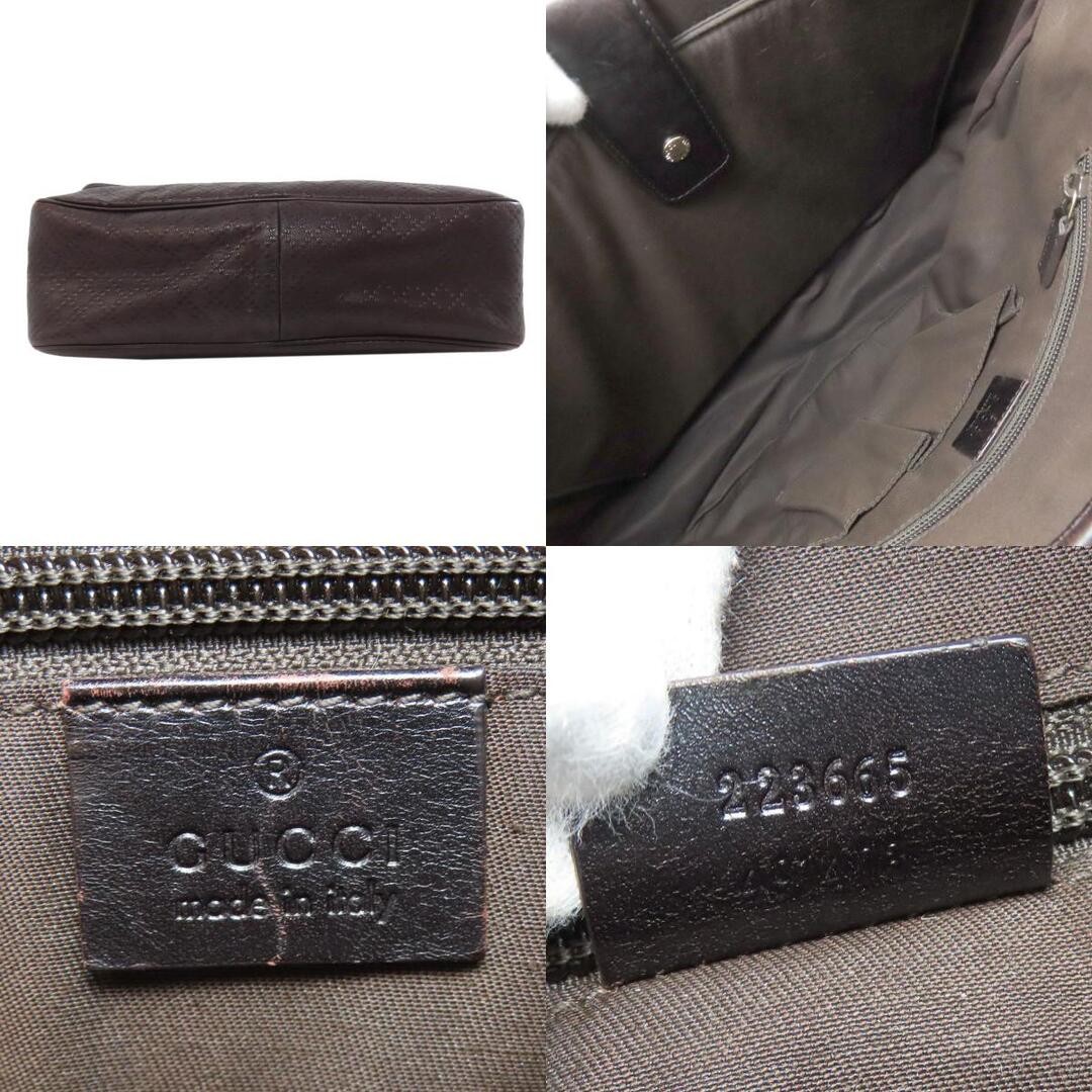 GUCCI Leather Shoulder Bag Brown Used with Interior Pocket thumbnail 5