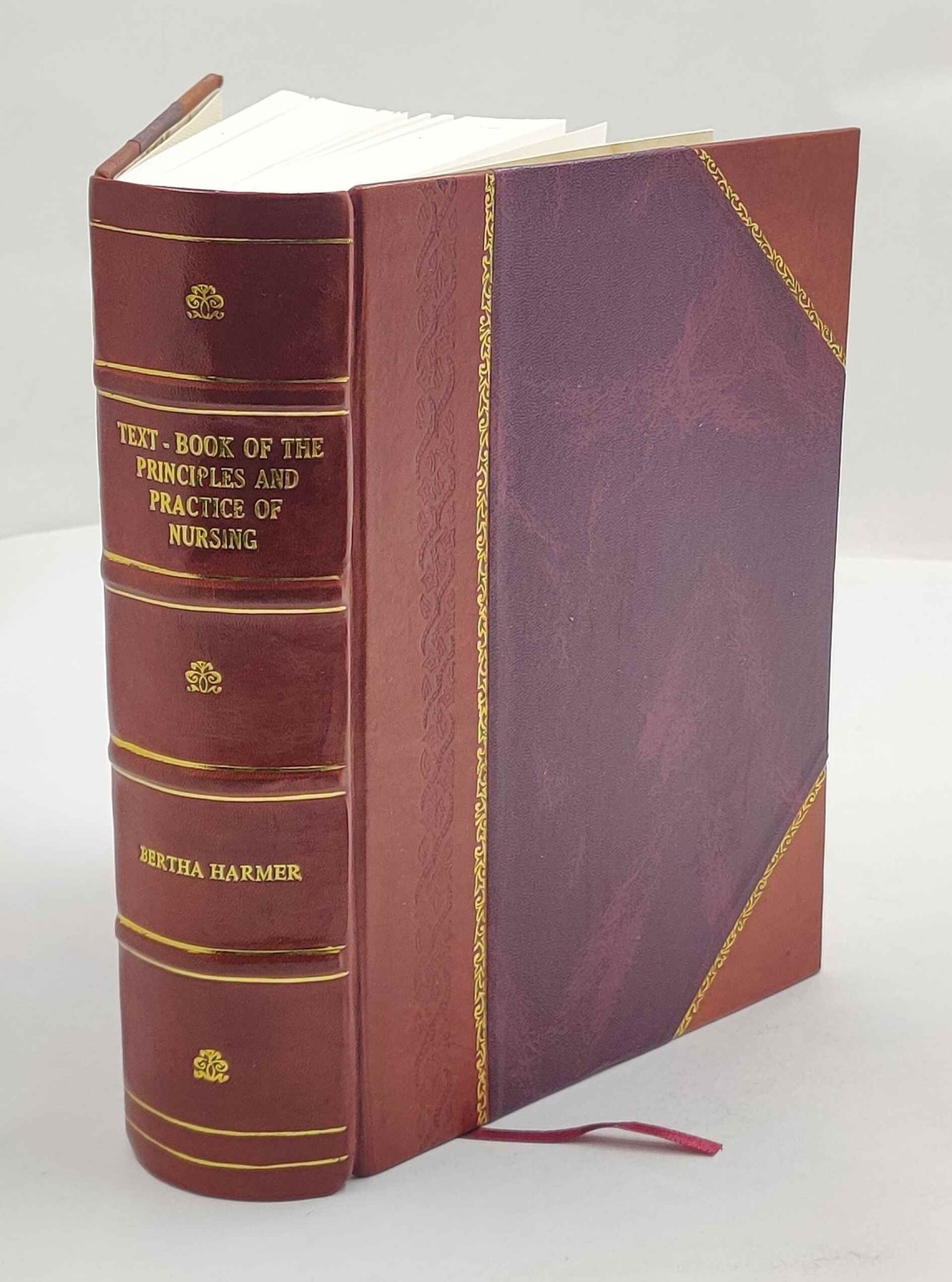 1922 Leather Bound Nursing Principles & Practice Textbook