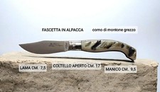 COLTELLO MANICO CORNO DI MONTONE GREZZO ARBURESA LAMA PANCIUTA CM. 17 CUSTODIA 