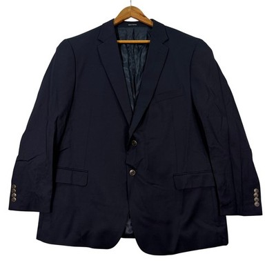 NEW Joseph Feiss Gold Men 46R Executive Fit Classic Navy Wool Blazer Sport Coat