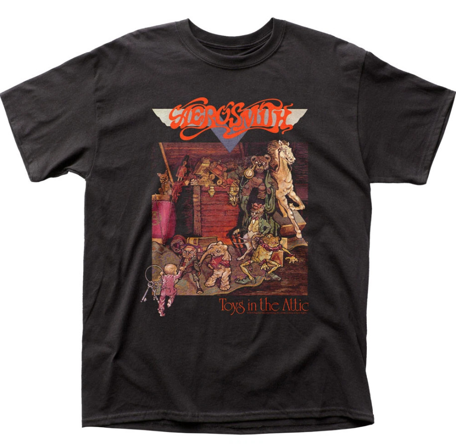 Aerosmith Toys In The Attic Men’s T Shirt Rock and Roll Music Classic Band Tee