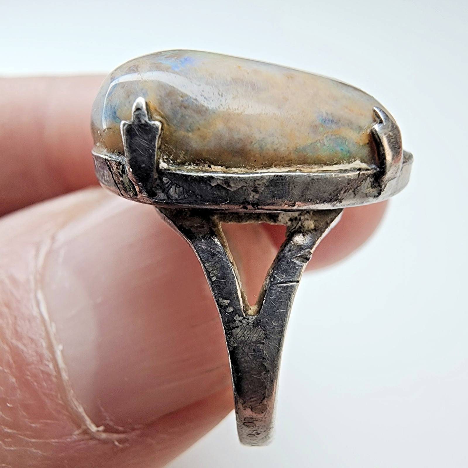 Boulder Opal Adjustable Size Ring Sterling Silver… - image 5