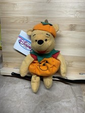 WINNIE THE POOH PUMPKIN POOH PLUSH BEANIE DISNEY STORE 8" Halloween With Tag