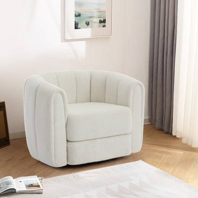 360° Swivel Accent Barrel Chair Modern Upholstered Armchairs for Living Room