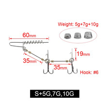 Pike Stinger Rigs Designed for Rigging Soft Fishing Lures Swimbait with Sinker 5