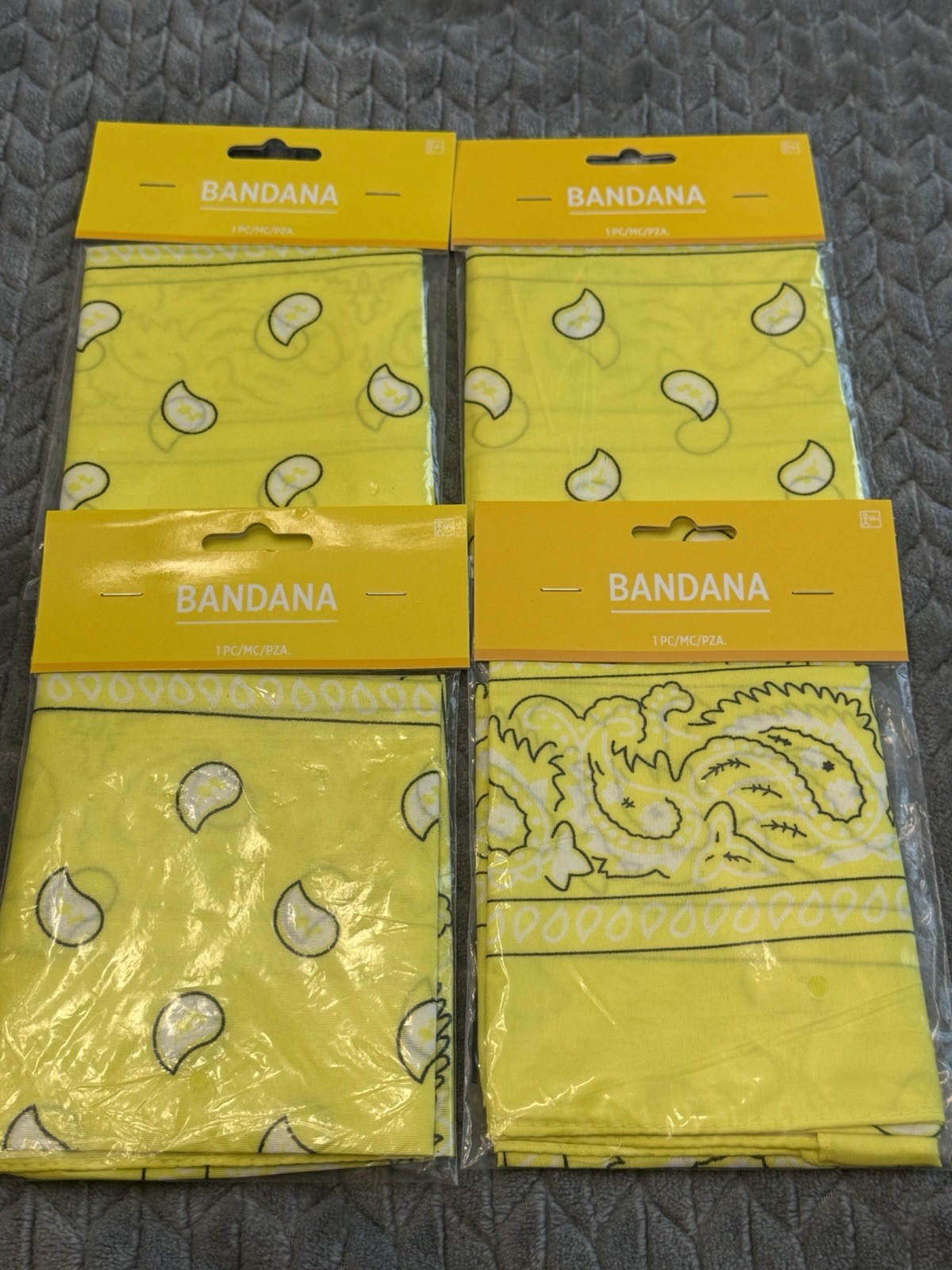 4 Yellow Bandana Amscan 20 x 20 Inches Wear Party Accessory Western New