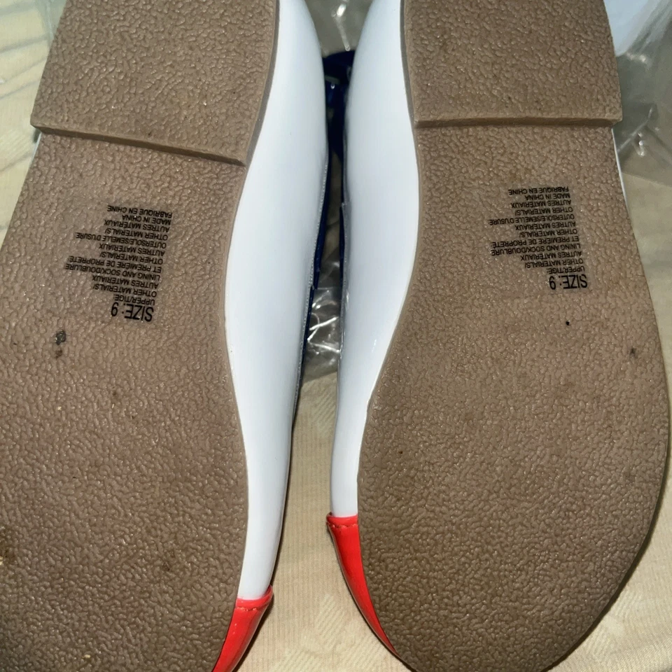 ZAPATOS GYMBOREE MOD SOBRE NARANJA CON CORREA AL TOBILLO NIÑAS PEQUEÑAS Talla 9 Blanco Azul Foto 2 de 3