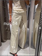 ZARA NEW WOMAN MIDRISE ZW WIDE-LEG PLEATED TROUSERS PANT ECRU XS-XL 1987/398/712