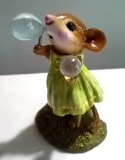 Wee Forest Folk POPPY'S BUBBLES YELLOW/GREEN DRESS Retired M-321 WFF Box