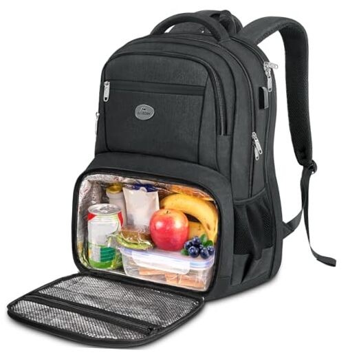 TSA-Approved 17 Inch Laptop Backpack with Lunch Compartment in Charcoal Grey-image