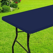 Rectangle Picnic Table Cloth, Waterproof Elastic Fitted Tablecloths for 6 Foot