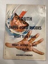 1962 Oct 5 South Cleveland v James Ford Rhodes HS Footbsll Program Missing Pg