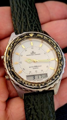 MONTRE WATCH MEISTER ANKER ANA DIGI PLUTON CHROGRAPHE ALARM LCD 1982 VINTAGE