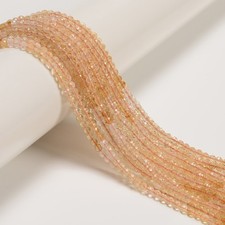 Natural Gradient Citrine Faceted Round Beads Size 3mm 15.5'' Strand
