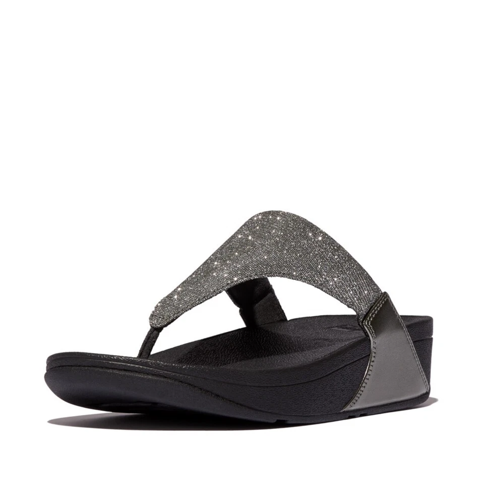 COMODA CHANCLA ERGONOMICA MUJER FITFLOP LULU SHIMMERLUX TOE-POST PEWTER - Imagen 4 de 4