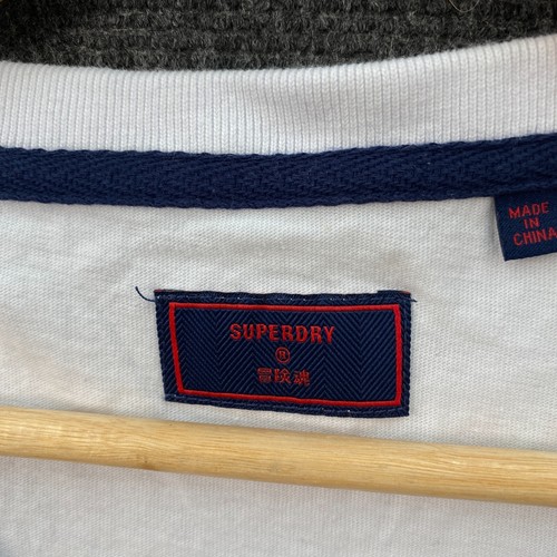Superdry Mens Small Classic Vintage Logo Tank Top White Graphic Print Sleeveless - Picture 5 of 12