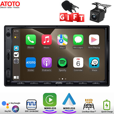 ATOTO F7WE Car Stereo +HD Rearview Camera 7in 2DIN Wireless 