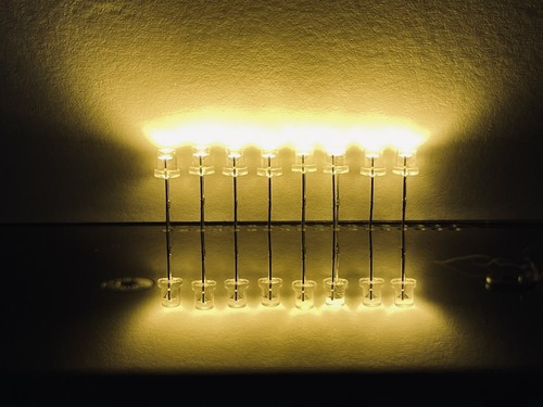 100PCS 3mm WARM WHITE LED Light Emitting Diode Clear Flat Top LED 2800K - Picture 6 of 7