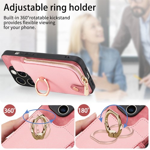 Fr iPhone 15 Pro Max/14/13/12/11/XR Back Card Wallet Stand Case with Ring Holder - Bild 15 von 63