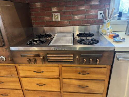 Vintage Chambers 4-burner “In-A-Top” Broiler Gas Cooktop, Copper